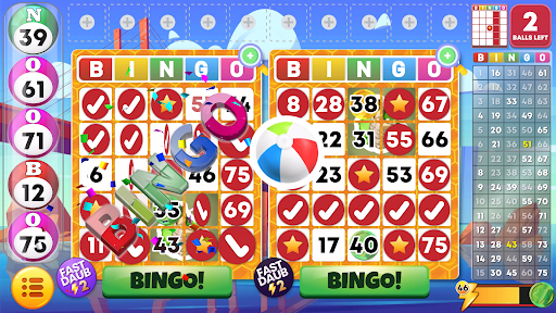 A vibrant and exciting bingo game adventure, capturing the joy and thrill of playing bingo with friends.