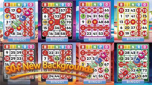 A vibrant and exciting bingo game adventure, capturing the joy and thrill of playing bingo with friends.