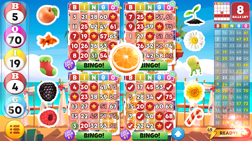 A vibrant and exciting bingo game adventure, capturing the joy and thrill of playing bingo with friends.