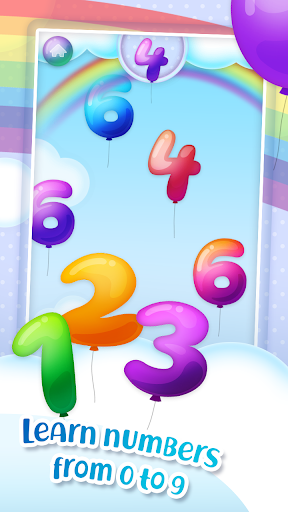 A vibrant and joyful scene of children playing and learning with colorful balloons, symbolizing the fun and educational theme of the Baby Balloons App.