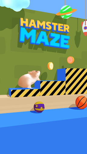 A joyful hamster navigating through a colorful maze, embodying the spirit of adventure and fun.