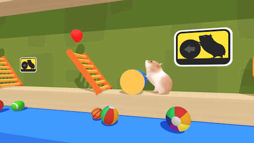 A joyful hamster navigating through a colorful maze, embodying the spirit of adventure and fun.