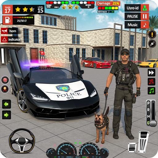 A thrilling police car chase through the bustling streets of New York City, capturing the adrenaline and excitement of law enforcement in action.