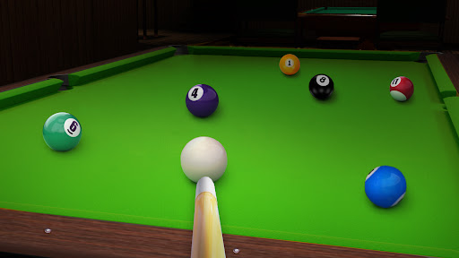 A captivating visual of a 3D billiards table, showcasing the immersive and thrilling nature of the Pool City Game.