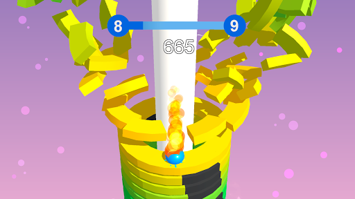 A vibrant and dynamic depiction of a ball smashing through colorful platforms, capturing the excitement and thrill of the Stack Ball game.