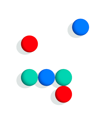 A vibrant and colorful representation of balls connecting joyfully, symbolizing fun and engagement in a mobile game.