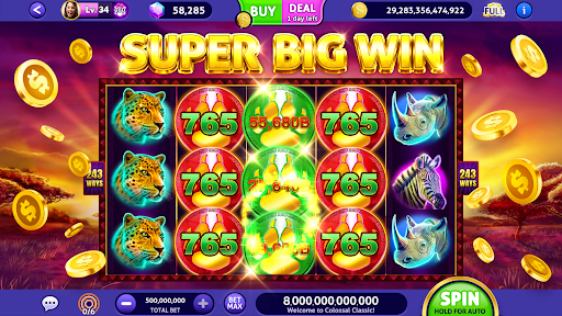 A captivating and thrilling scene depicting the excitement and allure of slot machines in a vibrant, immersive casino environment on a mobile device.