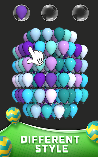 A vibrant and colorful depiction of balloons and cubes in a playful and joyful setting, representing the excitement and fun of a puzzle game adventure.