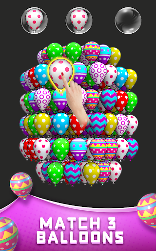 A vibrant and colorful depiction of balloons and cubes in a playful and joyful setting, representing the excitement and fun of a puzzle game adventure.