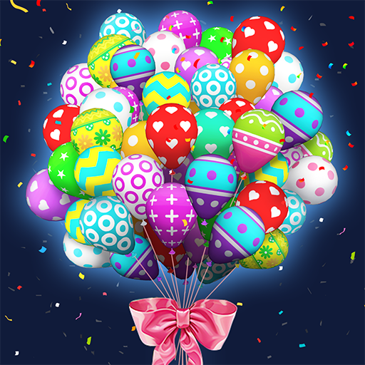 A vibrant and colorful depiction of balloons and 3D puzzles, representing the fun and challenge of the Triple Match 3D Game.