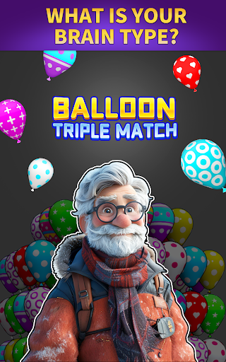 A vibrant and colorful depiction of balloons and 3D puzzles, representing the fun and challenge of the Triple Match 3D Game.