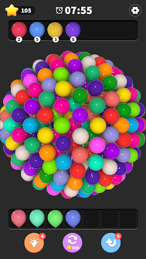 A vibrant and colorful depiction of balloons and 3D puzzles, representing the fun and challenge of the Triple Match 3D Game.