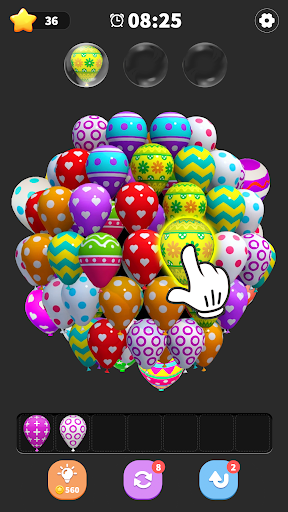 A vibrant and colorful depiction of balloons and 3D puzzles, representing the fun and challenge of the Triple Match 3D Game.