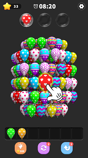 A vibrant and colorful depiction of balloons and 3D puzzles, representing the fun and challenge of the Triple Match 3D Game.