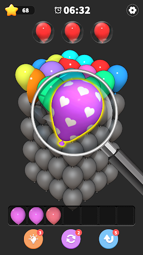 A vibrant and colorful depiction of balloons and 3D puzzles, representing the fun and challenge of the Triple Match 3D Game.