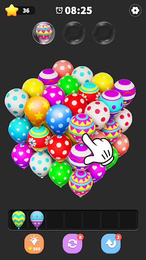 A vibrant and colorful depiction of balloons and 3D puzzles, representing the fun and challenge of the Triple Match 3D Game.