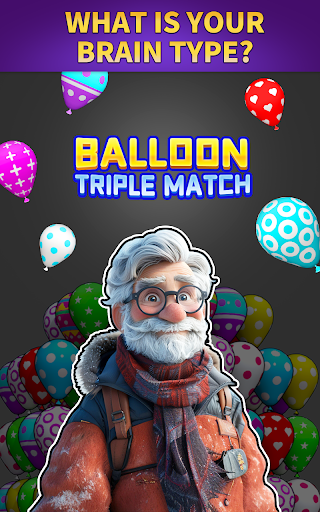 A vibrant and colorful depiction of balloons and 3D puzzles, representing the fun and challenge of the Triple Match 3D Game.