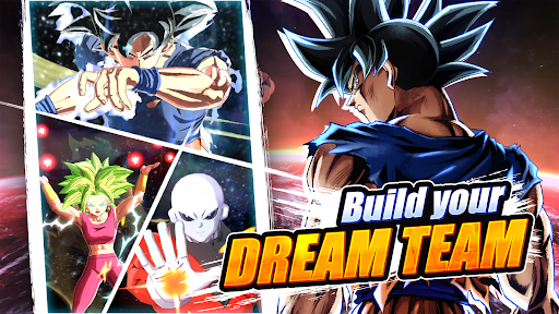 A thrilling and colorful battle scene from Dragon Ball Legends, featuring iconic anime characters in an intense showdown, capturing the excitement and energy of the game.