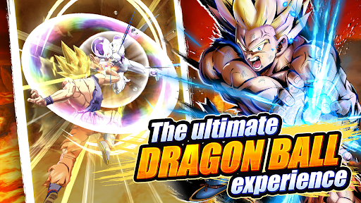 A thrilling and colorful battle scene from Dragon Ball Legends, featuring iconic anime characters in an intense showdown, capturing the excitement and energy of the game.