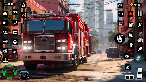 A child enthusiastically playing a fire truck rescue game, embodying the excitement and educational value of the experience.