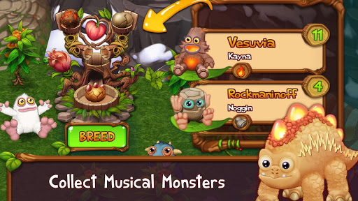 A vibrant and whimsical scene of musical monsters joyfully performing on a lush island, capturing the enchanting and creative essence of My Singing Monsters.