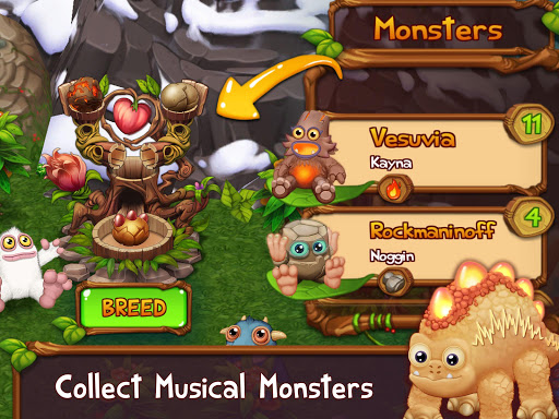 A vibrant and whimsical scene of musical monsters joyfully performing on a lush island, capturing the enchanting and creative essence of My Singing Monsters.