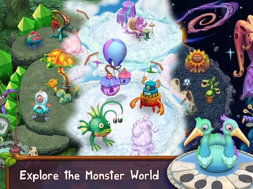 A vibrant and whimsical scene of musical monsters joyfully performing on a lush island, capturing the enchanting and creative essence of My Singing Monsters.