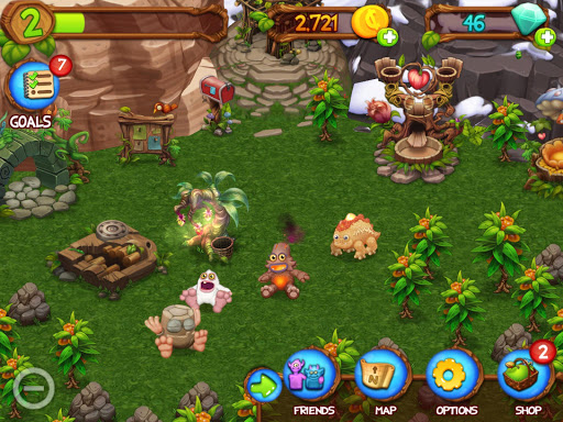 A vibrant and whimsical scene of musical monsters joyfully performing on a lush island, capturing the enchanting and creative essence of My Singing Monsters.