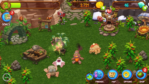 A vibrant and whimsical scene of musical monsters joyfully performing on a lush island, capturing the enchanting and creative essence of My Singing Monsters.