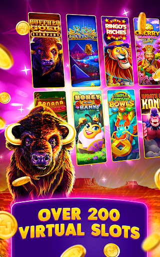 A thrilling and vibrant depiction of a bustling casino floor filled with slot machines, capturing the excitement and anticipation of hitting the jackpot.