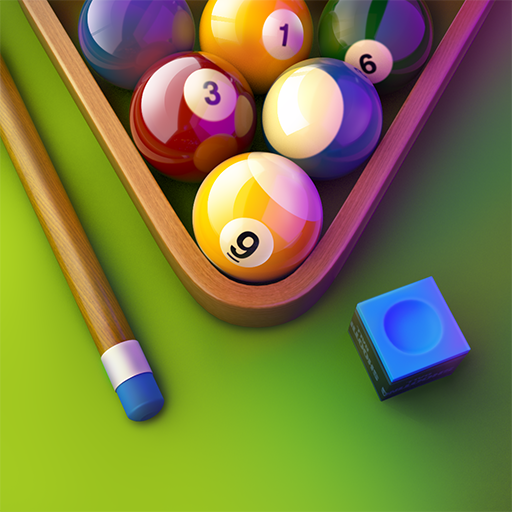 A vibrant and engaging depiction of a mobile billiards game, evoking excitement and the thrill of competitive play.