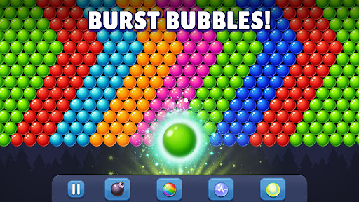 A colorful and vibrant depiction of a bubble bursting in the Bubble Pop game, evoking a sense of joy and excitement.