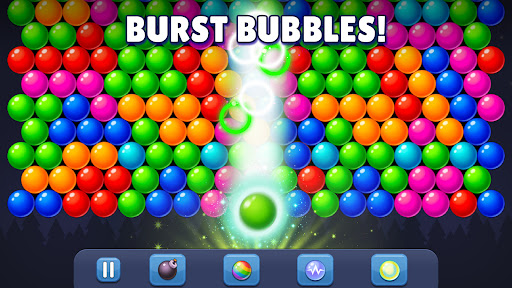 A colorful and vibrant depiction of a bubble bursting in the Bubble Pop game, evoking a sense of joy and excitement.