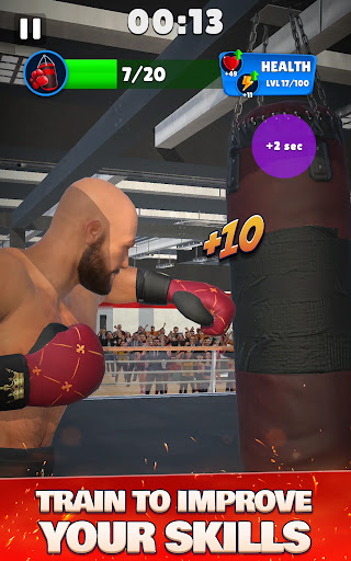 A thrilling and immersive boxing match experience, capturing the excitement and intensity of the sport.