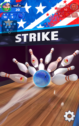 A vibrant and immersive bowling alley scene from the Bowling Club App, evoking the thrill and excitement of the game.