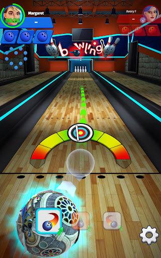 A vibrant and immersive bowling alley scene from the Bowling Club App, evoking the thrill and excitement of the game.