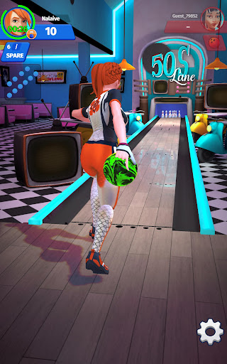 A vibrant and immersive bowling alley scene from the Bowling Club App, evoking the thrill and excitement of the game.