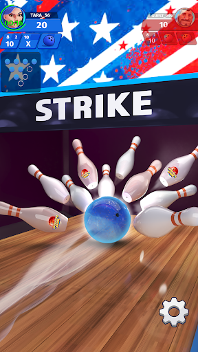 A vibrant and immersive bowling alley scene from the Bowling Club App, evoking the thrill and excitement of the game.