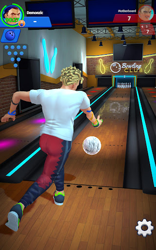 A vibrant and immersive bowling alley scene from the Bowling Club App, evoking the thrill and excitement of the game.