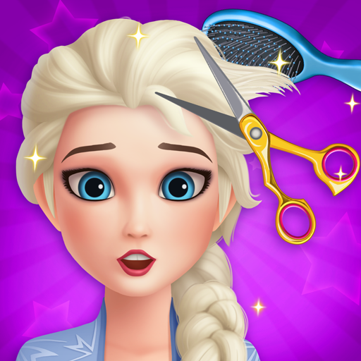 A vibrant and lively depiction of a virtual hair salon, teeming with creativity and colorful hair styling options, evoking a sense of fun and endless possibilities.