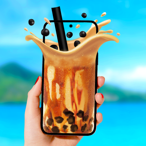 A vibrant, colorful bubble tea cup brimming with tapioca pearls, invitingly playful and fun, capturing the essence of the Bubble Tea Simulator Game.