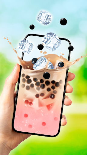 A vibrant, colorful bubble tea cup brimming with tapioca pearls, invitingly playful and fun, capturing the essence of the Bubble Tea Simulator Game.