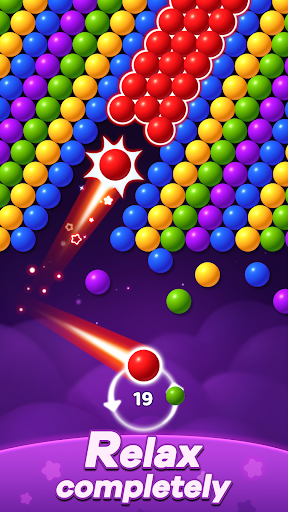 Colorful bubbles popping in an exciting puzzle game, capturing the thrill and joy of Bubble Shooter: Pop Star.