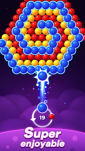 Colorful bubbles popping in an exciting puzzle game, capturing the thrill and joy of Bubble Shooter: Pop Star.