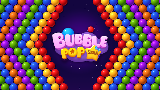 Colorful bubbles popping in an exciting puzzle game, capturing the thrill and joy of Bubble Shooter: Pop Star.