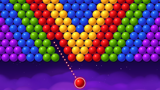 Colorful bubbles popping in an exciting puzzle game, capturing the thrill and joy of Bubble Shooter: Pop Star.