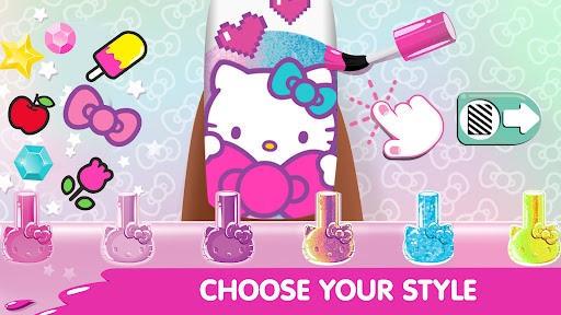 A joyful, creative experience in the Hello Kitty Nail Salon app.