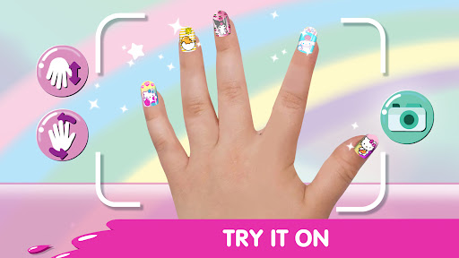 A joyful, creative experience in the Hello Kitty Nail Salon app.