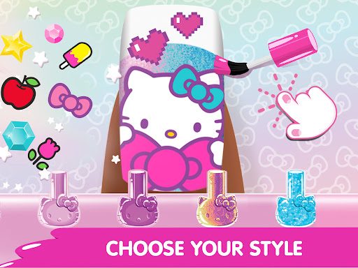 A joyful, creative experience in the Hello Kitty Nail Salon app.