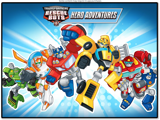 A thrilling depiction of Transformers Rescue Bots engaged in an adventurous rescue mission, showcasing vibrant graphics and heroic action.